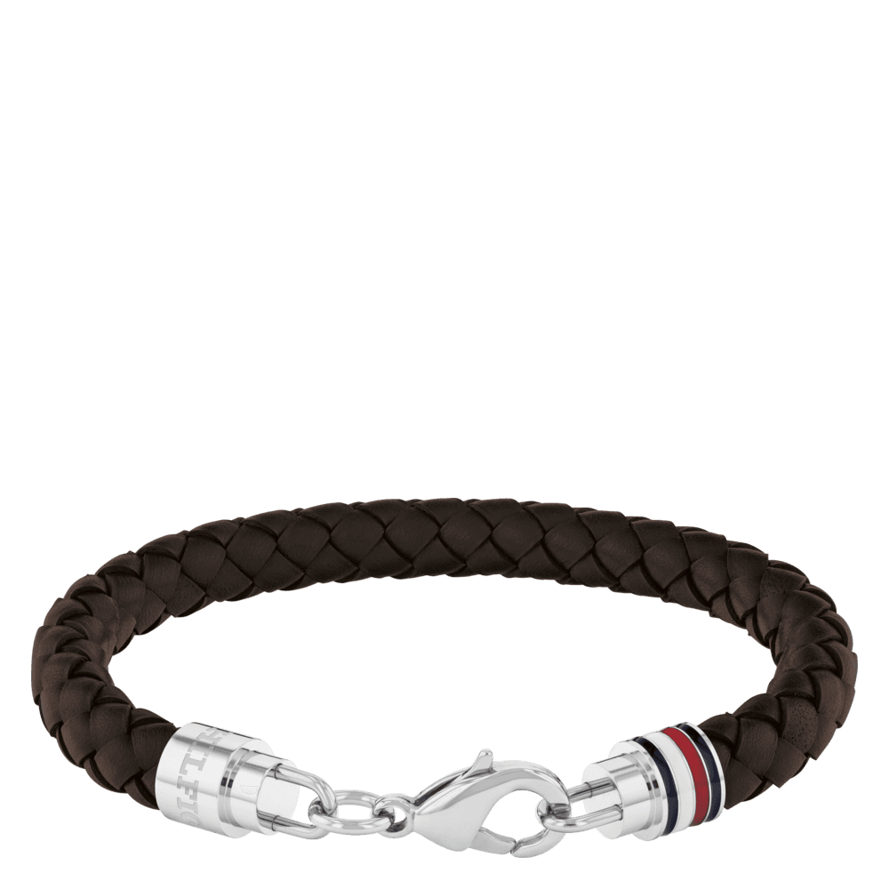 Flettet læderarmbånd Brown