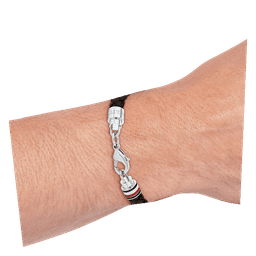 Flettet læderarmbånd Brown