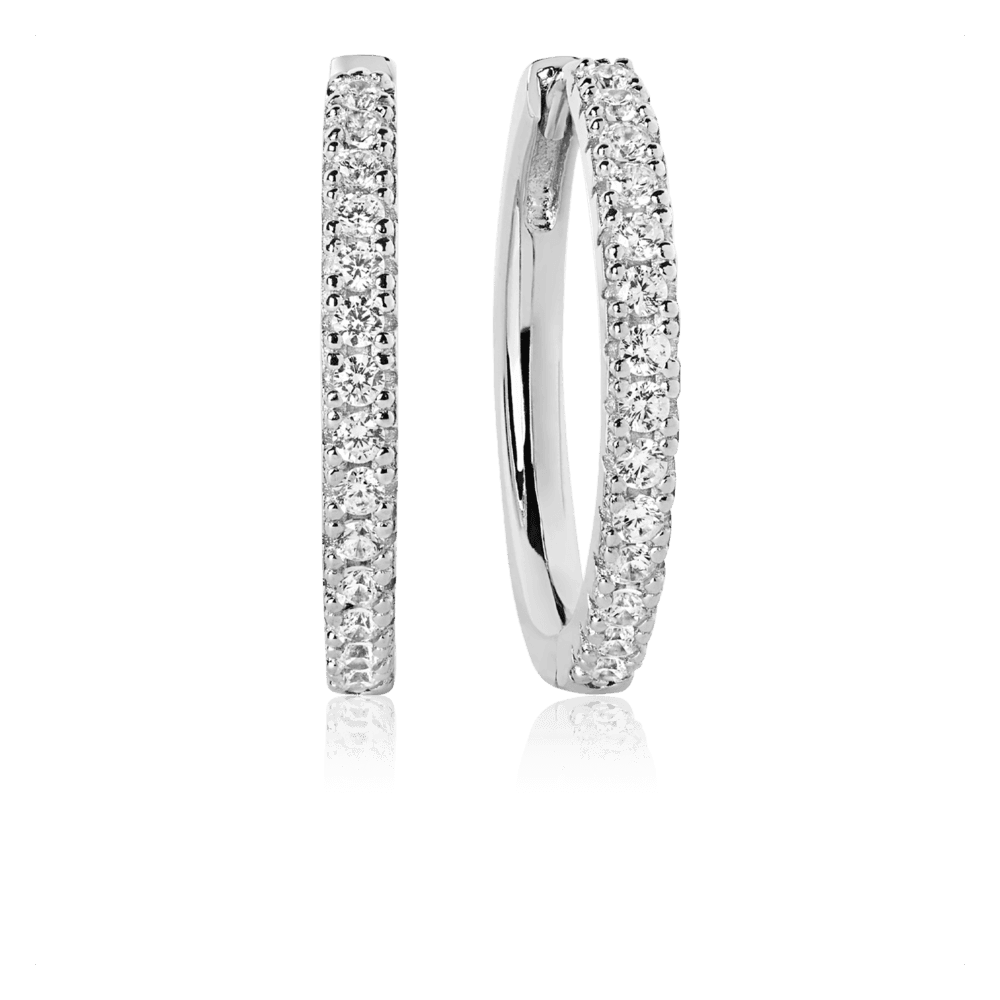 Ellera Grande Øreringe Rhodium sterling silver 925