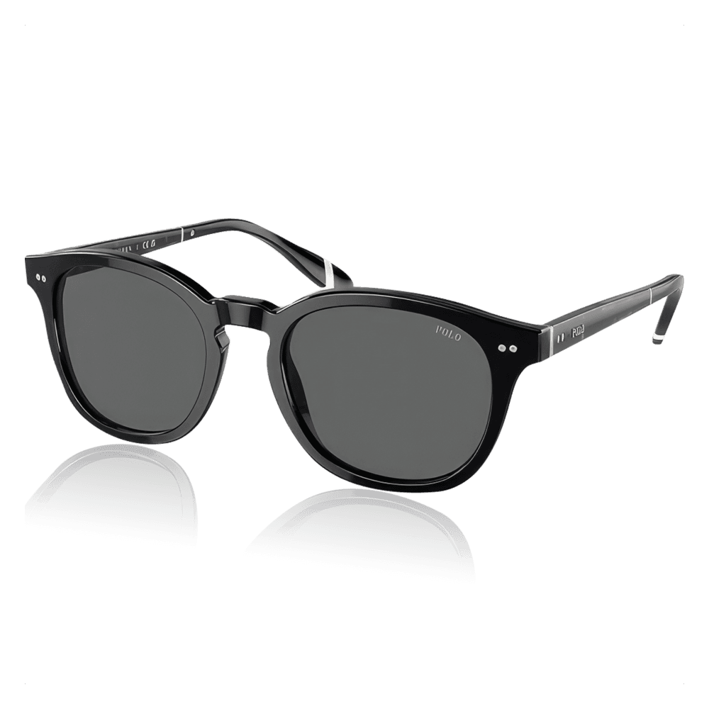 Polo® Shiny Black Solbriller Dark grey lenses