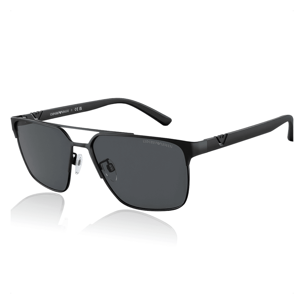 Emporio Armani® Matte Black Solbriller Dark grey lenses