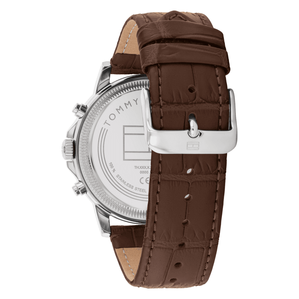 Hilfiger klassisk ur  Brown leather strap