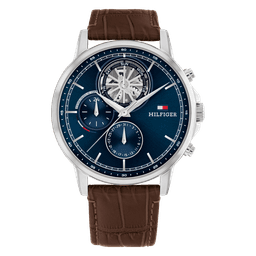 Hilfiger klassisk ur  Brown leather strap