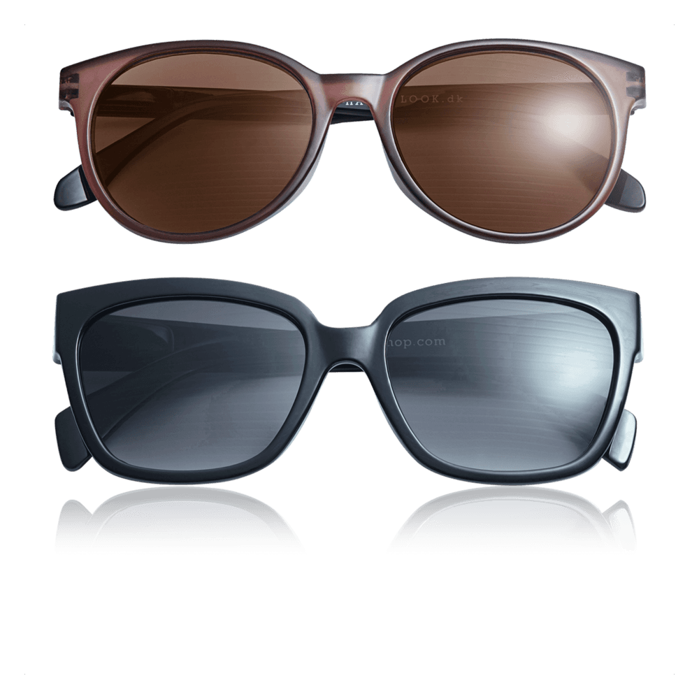 Solbriller med styrke 2-pack  Coral-Black/Black +2,0