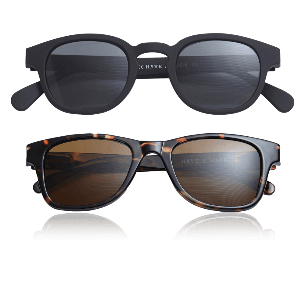 Solbriller med styrke 2-pack  Black/Brown +1,5