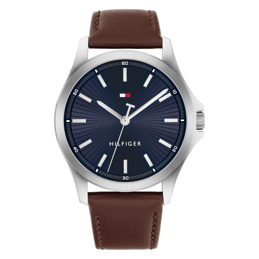 Hilfiger klassisk ur Brown leather strap