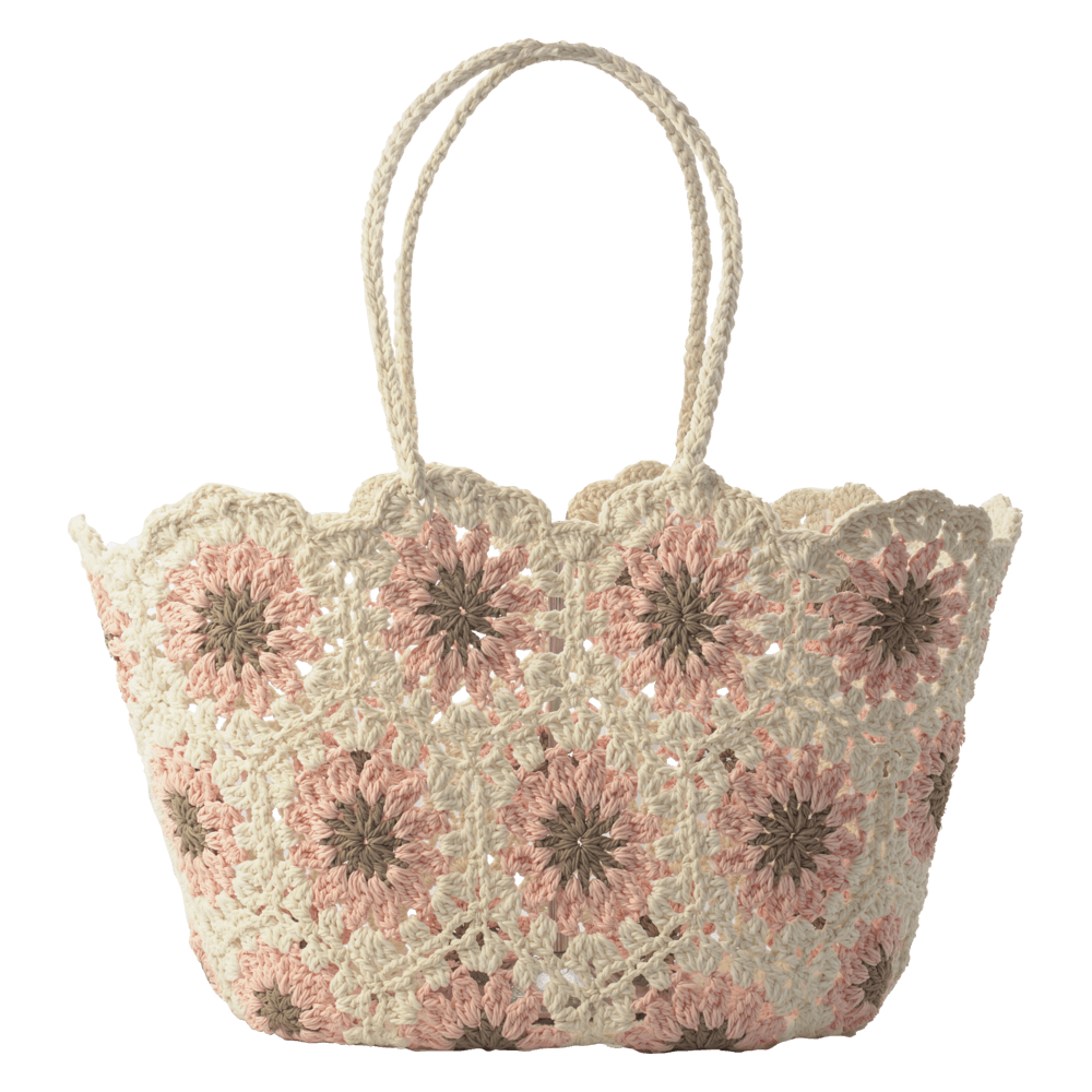 Sunflower Crochet taske Seashell / pink