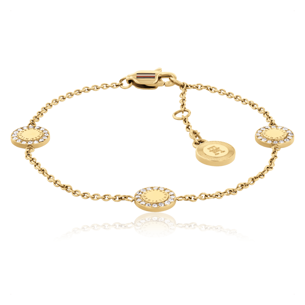 Armbånd
Ionic plated thin gold steel / crystals