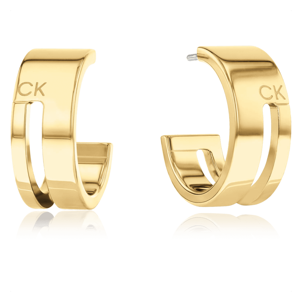Calvin Klein Geometric Essentials øreringe Ionic plated thin gold steel