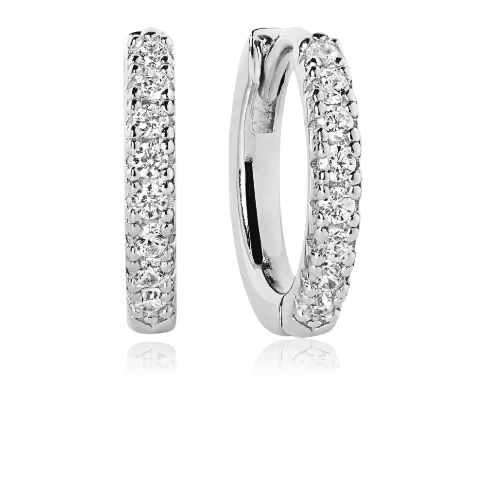 Ellera Medio øreringe White / rhodium sterling silver 925