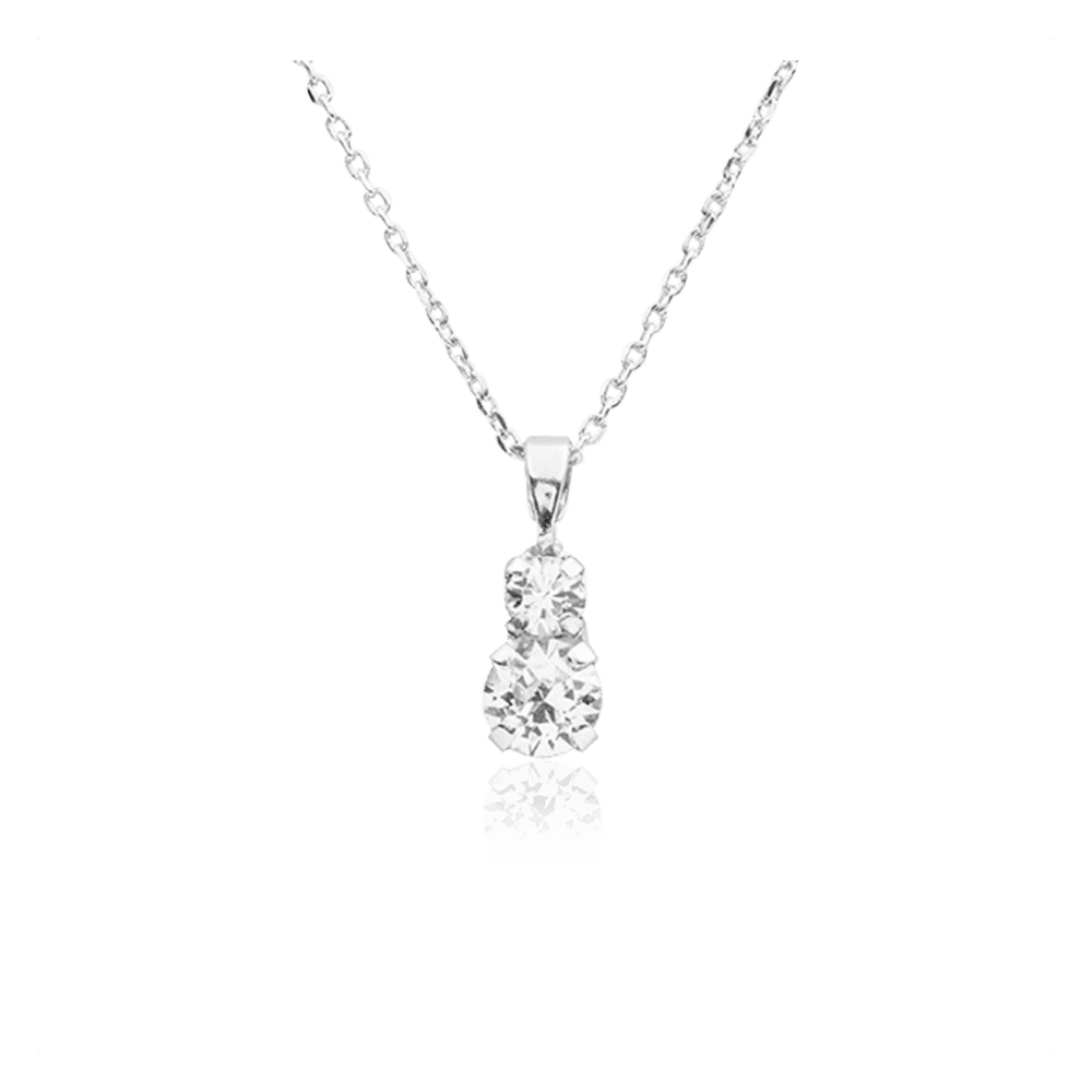 Leah halskæde Crystal / rhodium