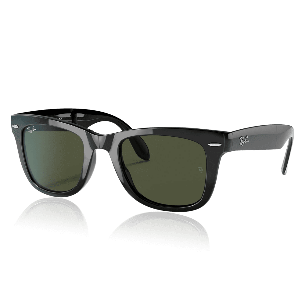 Ray-Ban® Wayfarer Folding Classic Solbriller Black, green lenses