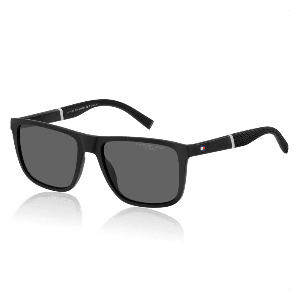 Tommy Hilfiger Matte Black Solbriller Grey polarized lenses