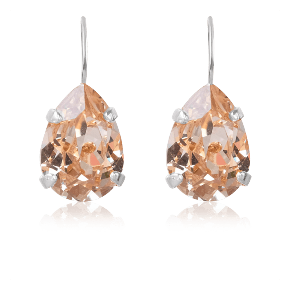 Mini Drop øreringe Silk crystal / rhodium