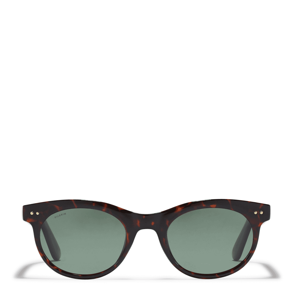 JELENA Solbriller Brown, dark green lenses