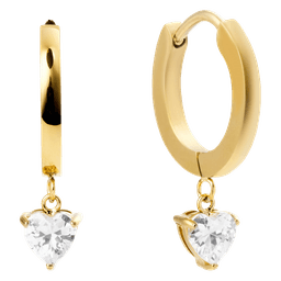 Bonne Hoops 18K PVD gold plated cubic zirconia