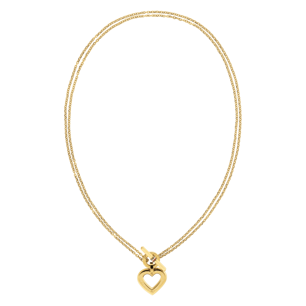Tommy Hilfiger halskæde med hjertevedhæng Ionic plated thin gold steel