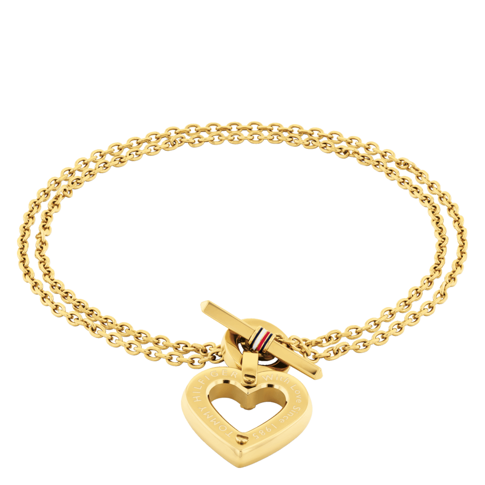 Tommy Hilfiger hjertearmbånd Ionic plated thin gold steel