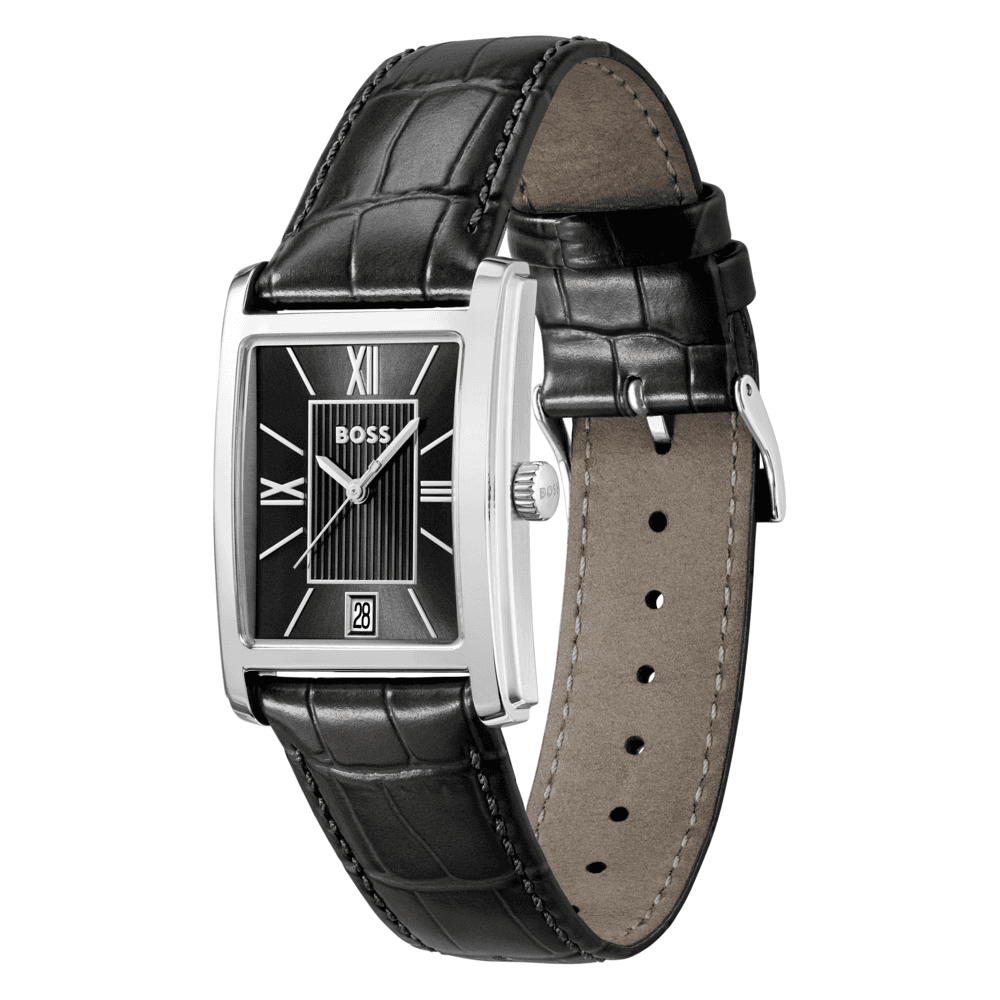 BOSS ur Black leather strap