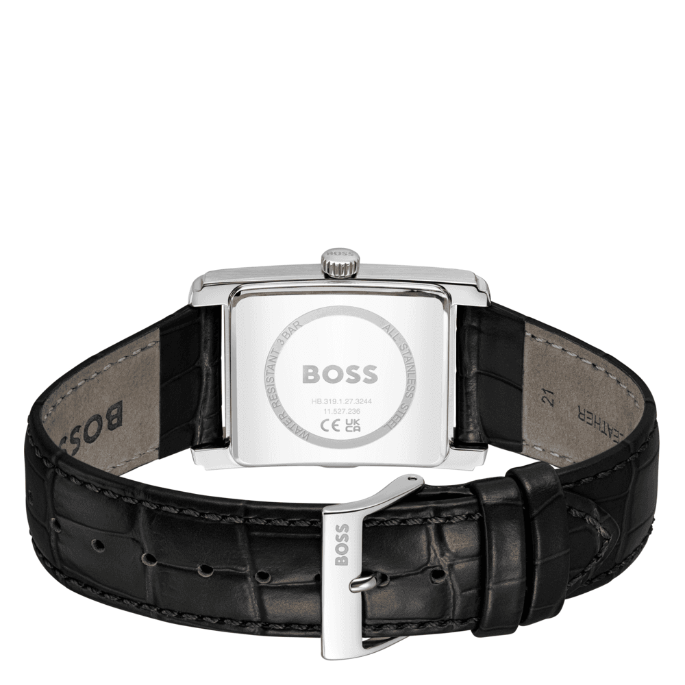 BOSS ur Black leather strap