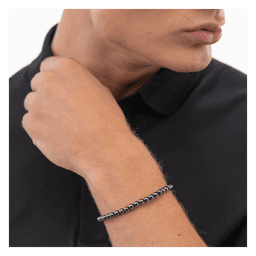 BOSS armbånd Stainless steel & grey hematite