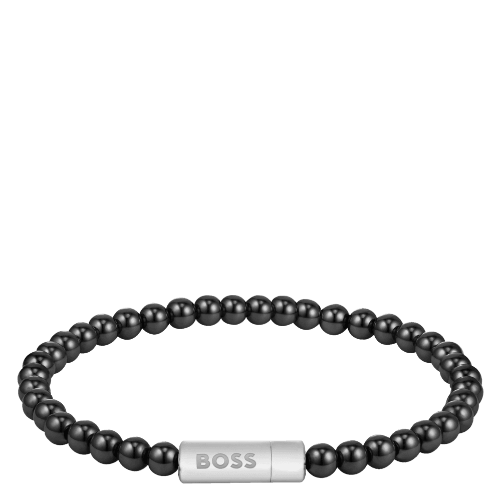 BOSS armbånd Stainless steel & black onyx