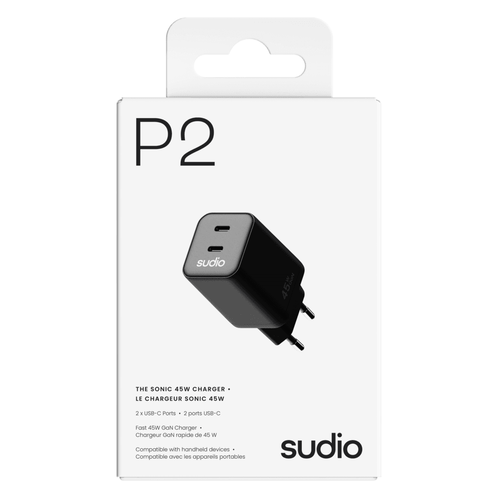P2 Sonic 45 W oplader Black