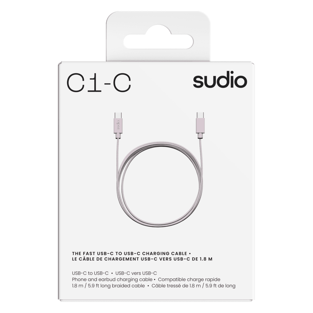 C1-C USB-C til USB C kabel Pink 1,8 m