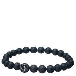 Stretch bracelet onyx stones Mat black