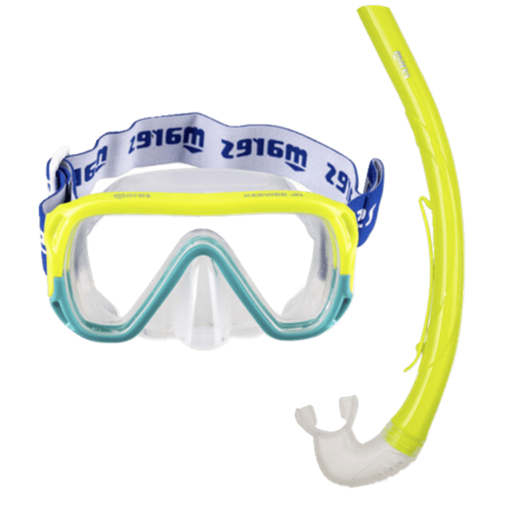 Combo Keewee Jr. snorkelsæt Yellow Aqua, Junior 8-14 yrs