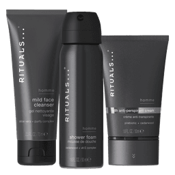 Trial Set Homme skummende kropsgel 50 ml, ansigtsrens 70 ml, antiperspirantcreme 50 ml