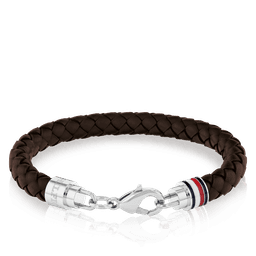 Flettet læderarmbånd Brown