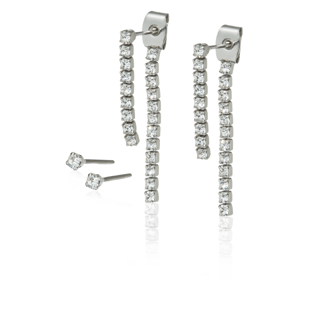 Multi Ways øreringe  Rhodium plated