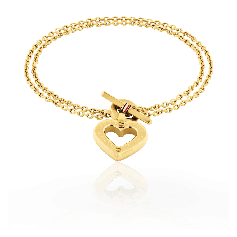 Tommy Hilfiger hjertearmbånd Ionic plated thin gold steel