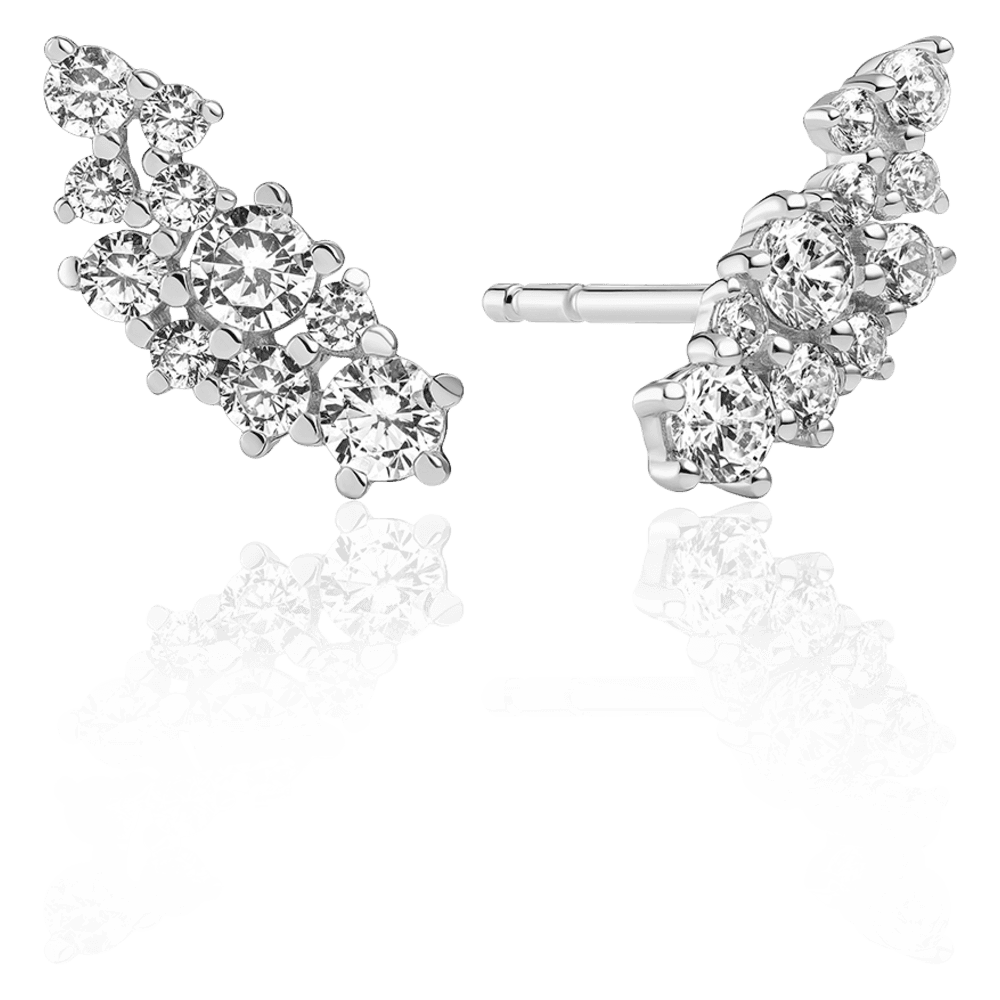 Cristallo Piccolo Øreringe Rhodium sterling silver 925