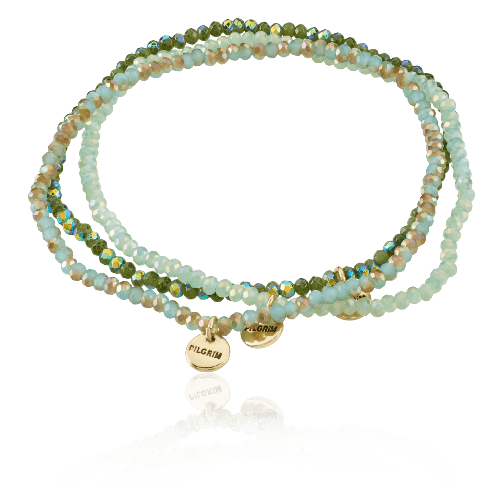 Teal Shades armbånd 3-in-1 Greengold plated
