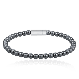 BOSS armbånd Stainless steel & grey hematite