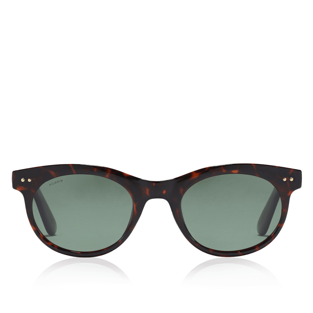 JELENA Solbriller Brown, dark green lenses