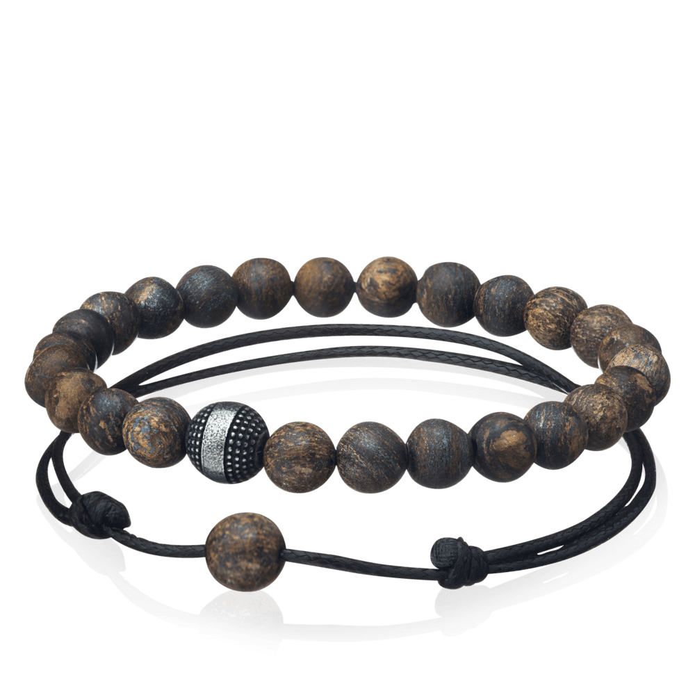 Armbåndssæt Matte brown / cord
