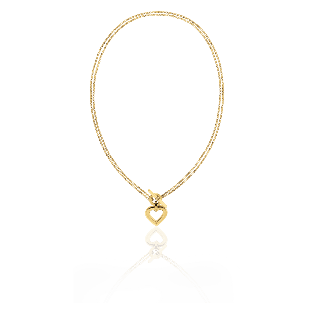Tommy Hilfiger halskæde med hjertevedhæng Ionic plated thin gold steel