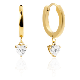 Bonne Hoops 18K PVD gold plated cubic zirconia