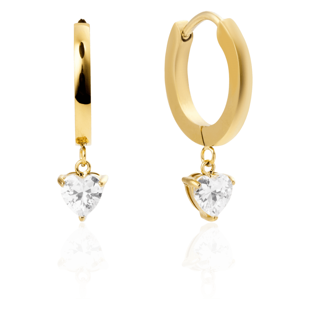 Bonne Hoops 18K PVD gold plated cubic zirconia
