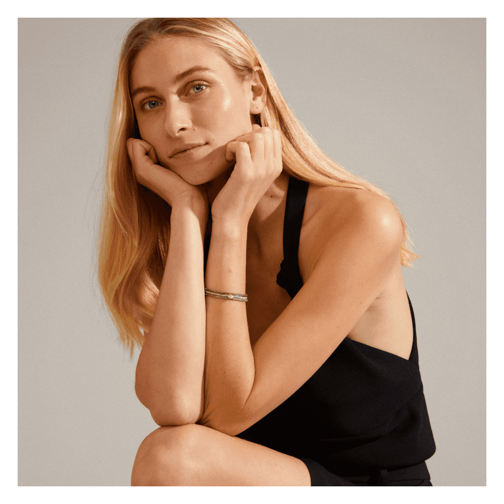 Teal Shades armbånd 3-in-1 Greengold plated