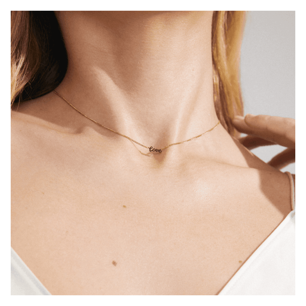 LOVE halskæde Gold plated
