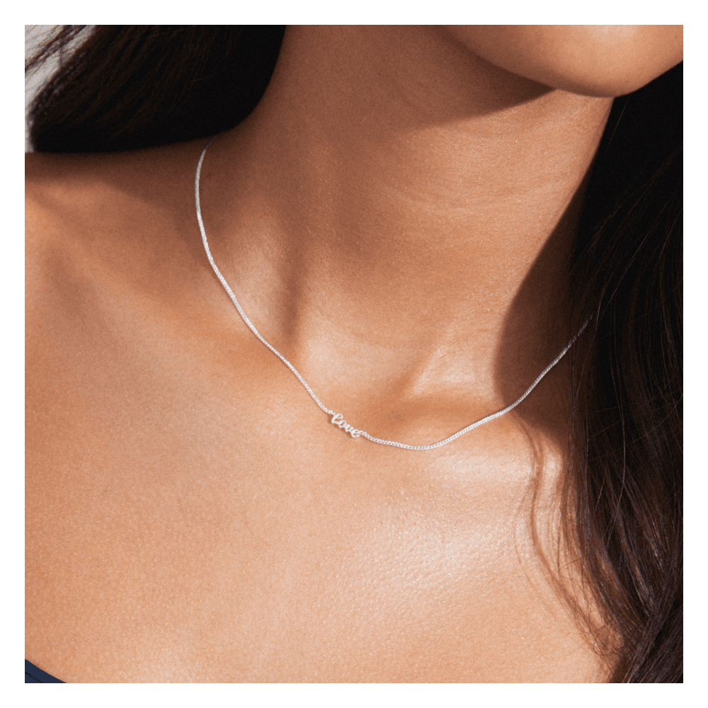 LOVE halskæde Silver plated