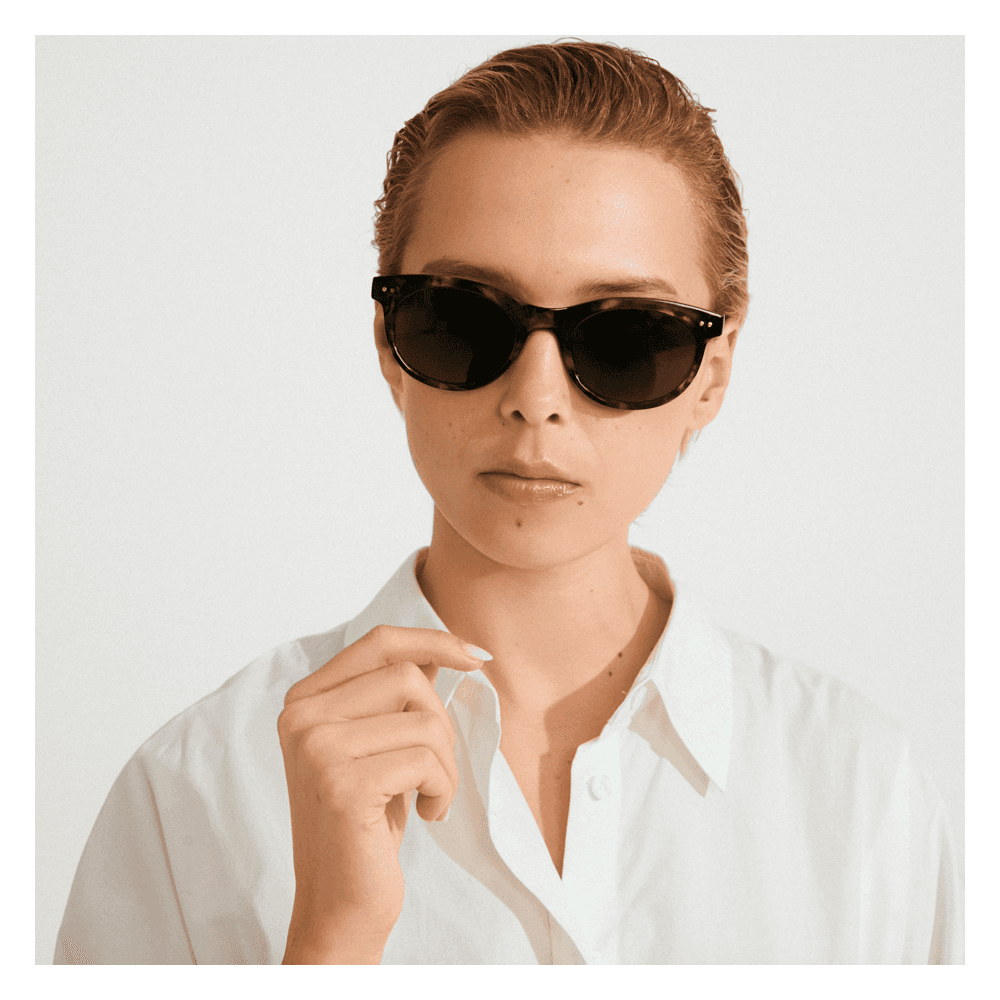 JELENA Solbriller Brown, dark green lenses