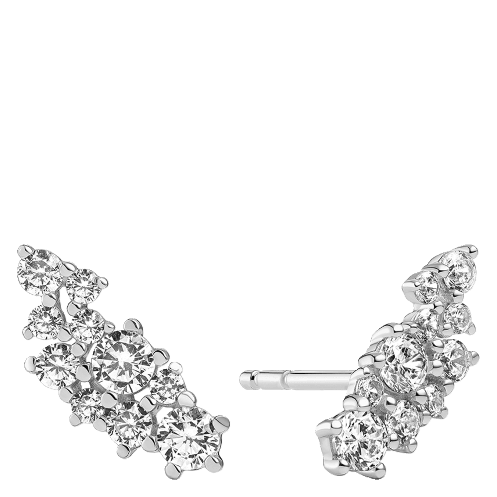 Cristallo Piccolo Øreringe Rhodium sterling silver 925