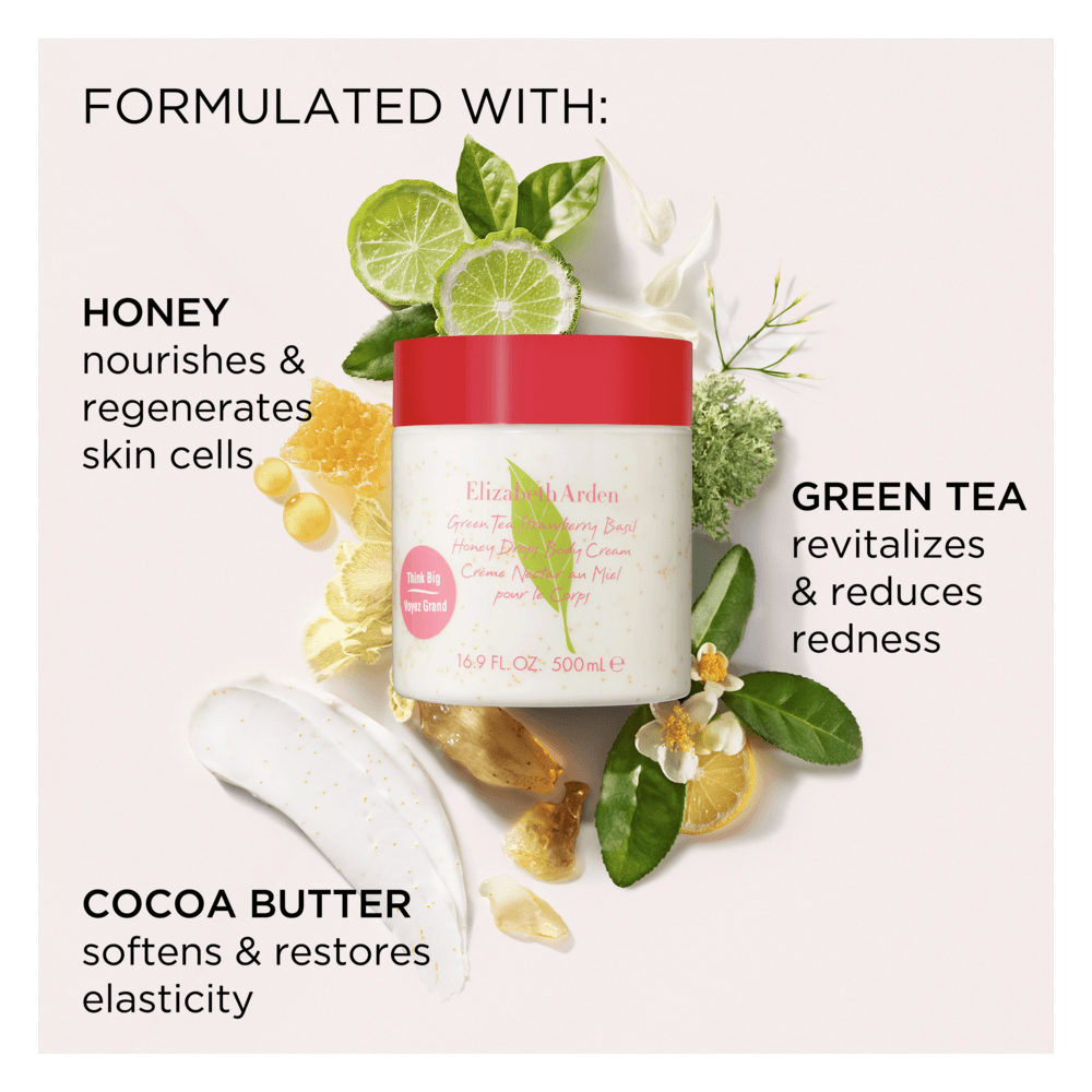 Green Tea Strawberry Basil Honey Drops Body Cream