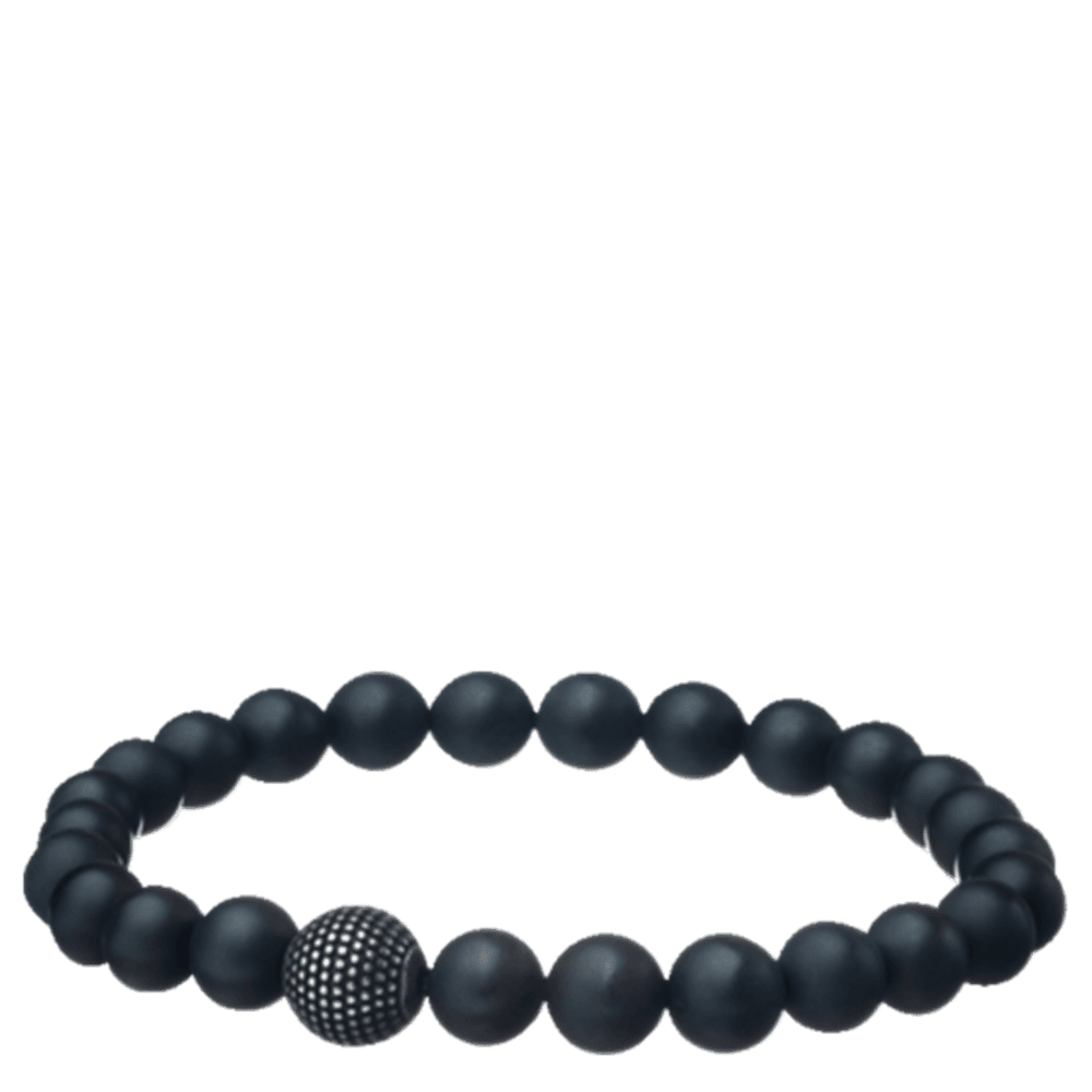 Stretch bracelet onyx stones Mat black